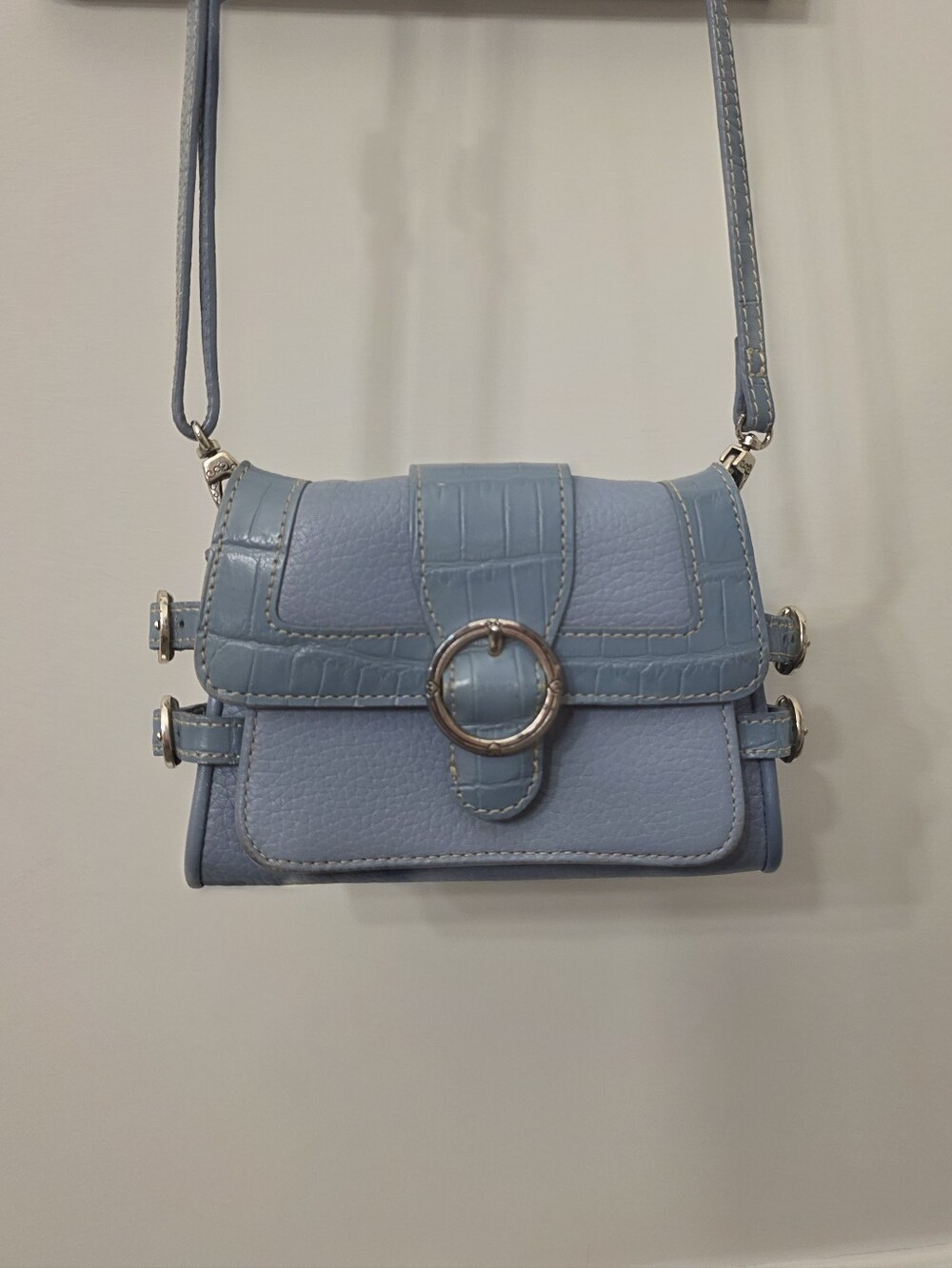 Vintage Brighton Blue Leather Small Crossbody